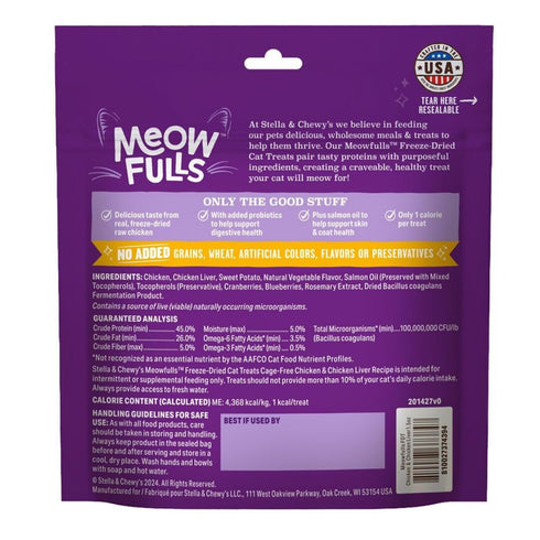 Stella & Chewys Meofulls Chicken & Chicken Liver Freeze Dried Cat Treats 1.5oz - Poudre Pet & Feed Supply 2